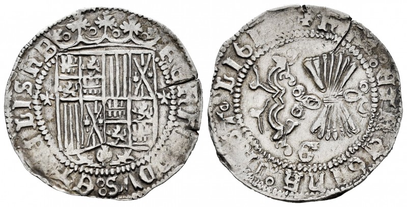 Fernando e Isabel (1474-1504). 1 real. Granada. (Cal-363 var). (Lf-f4.4.1). Anv....