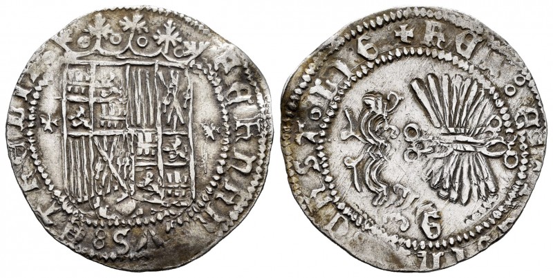 Fernando e Isabel (1474-1504). 1 real. Granada. (Cal-363 var). (Lf-F4.4.1). Anv....