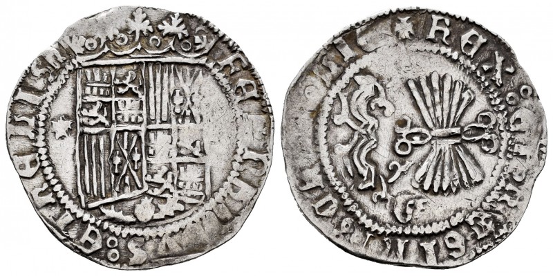 Fernando e Isabel (1474-1504). 1 real. Granada. (Cal-365 var). (Lf-F4.4.1). Anv....