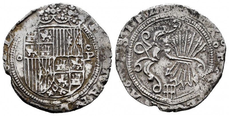 Fernando e Isabel (1474-1504). 1 real. Segovia. (Cal-382 var). (Lf-no cita). Ag....