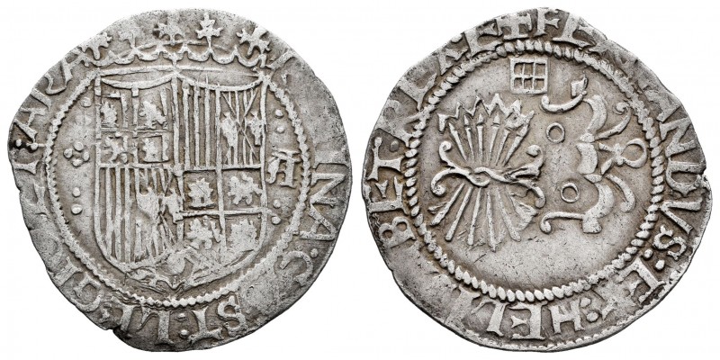 Fernando e Isabel (1474-1504). 1 real. Segovia. (Cal-400 var). (Lf-no cita). Anv...