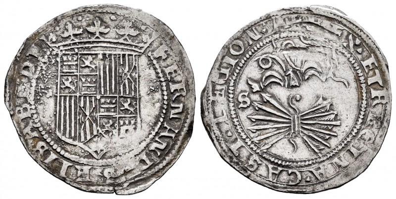 Fernando e Isabel (1474-1504). 1 real. Sevilla. (Cal-408 var). Anv.: FERNANDVS E...