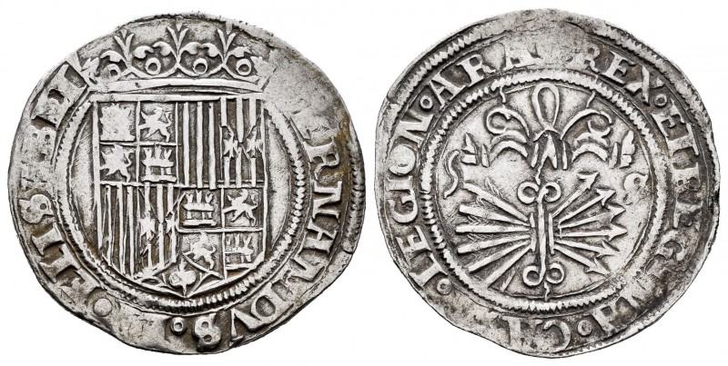 Fernando e Isabel (1474-1504). 1 real. Sevilla. (Cal-408). (Lf-F6.0.21). Anv.: F...