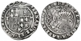 Fernando e Isabel (1474-1504). 1 real. Toledo. (Cal-468). Ag. 2,57 g. Escudo entre T - M. MBC. Est...60,00. 

ENGLISH DESCRIPTION: Catholic Kings (1...