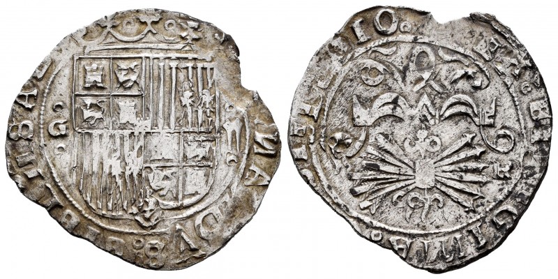 Fernando e Isabel (1474-1504). 2 reales. Granada. (Cal-498 var). (Lf-G4.3.12). A...