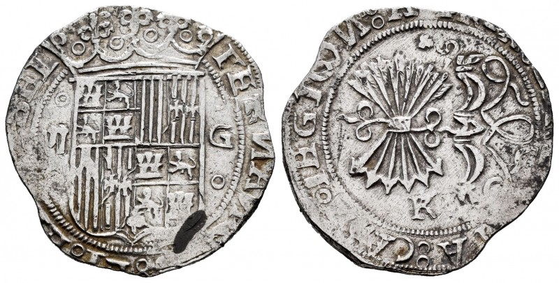 Fernando e Isabel (1474-1504). 2 reales. Granada. (Cal-506 var). (Lf-G4.329). An...