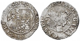 Fernando e Isabel (1474-1504). 2 reales. Segovia. (Cal-507 var). (Lf-no cita). Anv.: (FE)RNA(ND)VS ·:· ED E(LI)S ·. Rev.: (+ R)EX · IS · REGINA CASTEL...