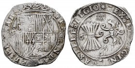 Fernando e Isabel (1474-1504). 2 reales. Segovia. (Cal-507 var). (Lf-G5.3.11). Anv.: FERNANDVS : ET : ELISAB. Rev.: * REX : E(T RE)GINA : CASTE : LEGI...