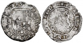 Fernando e Isabel (1474-1504). 2 reales. Segovia. (Cal-508 var). (Lf-G5.3.3). Anv.: FERNANDVS · ET · (ELIS)A. Rev.: * REX · ET · RE(G)INA (· CAS)TE · ...