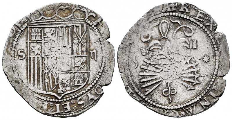 Fernando e Isabel (1474-1504). 2 reales. Sevilla. (Cal-516). (Lf-G6.4.9). Ag. 6,...