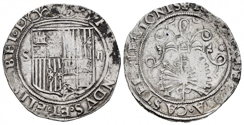 Fernando e Isabel (1474-1504). 2 reales. Sevilla. (Cal-516). (Lf-G6.4.23). Anv.:...