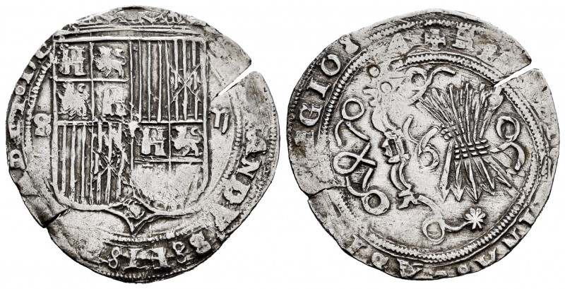 Fernando e Isabel (1474-1504). 2 reales. Sevilla. (Cal-516). (Lf-G6..4.27). Ag. ...