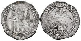 Fernando e Isabel (1474-1504). 2 reales. Sevilla. (Cal-519). Anv.: FERNANDVS · ET ELISABET · DEI. Rev.: + REX : REGINA · CAST · LEG(IO) · ARA · G. Ag....