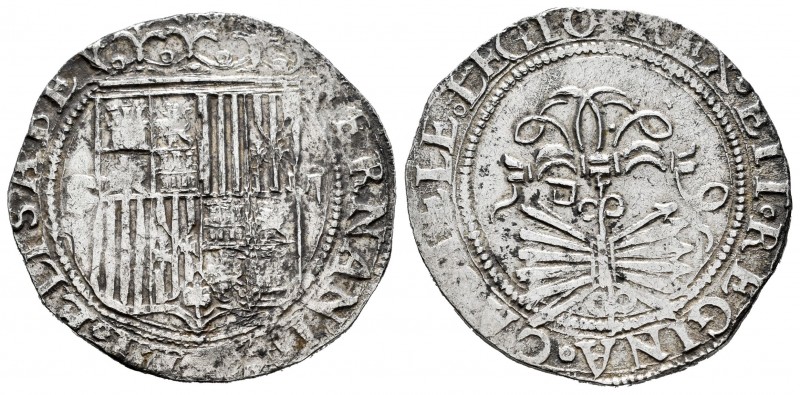 Fernando e Isabel (1474-1504). 2 reales. Sevilla. (Cal-523). (Lf-G6.5.4). Anv.: ...