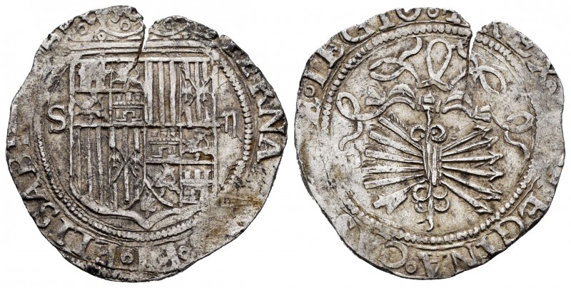 Fernando e Isabel (1474-1504). 2 reales. Sevilla. (Cal-525). (Lf-no cita). Ag. 6...