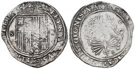Fernando e Isabel (1474-1504). 4 reales. Sevilla. (Cal-no cita). (Lf-no cita). Anv.: FERNANDVS: ET· ELIS(ABE)T: DEI:. Rev.: + REX: ET (REGIN)A: CASTEL...