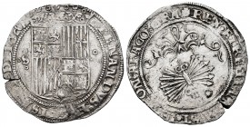 Fernando e Isabel (1474-1504). 4 reales. Sevilla. (Cal-561 var). (Lf-H5.5.17 var). Anv.: FERNANDVS: ET: (EL)ISAB(E): DEI GRA. Rev.: + REX· ET REGINA (...