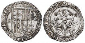 Fernando e Isabel (1474-1504). 4 reales. Sevilla. (Cal-564). (Lf-H5.6.5). Anv.: FERNANDVS· ET· ELISABET· DEI G. Rev.: + REX· (ET R)EGINA· CASTELE· LEG...