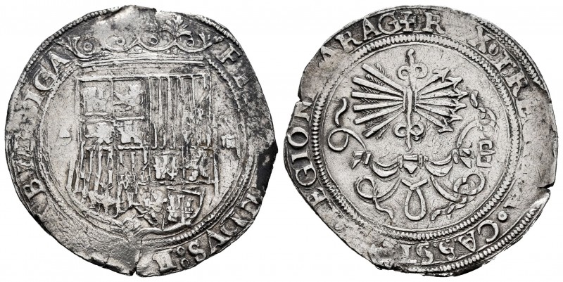 Fernando e Isabel (1474-1504). 4 reales. Sevilla. (Cal-564). (Lf-no cita). Anv.:...