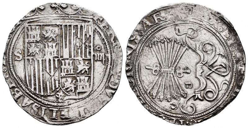 Fernando e Isabel (1474-1504). 4 reales. Sevilla. (Cal-564 var). (Lf-no cita). A...