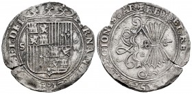 Fernando e Isabel (1474-1504). 4 reales. Sevilla. (Cal-564). (Lf-H5.6.11). Anv.: FERNANDVS ET E(LISA)BET· DEI·. Rev.: + REX· ET· REG (...) ASTELE: LEG...