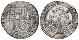Fernando e Isabel (1474-1504). 4 reales. Sevilla. (Cal-564). (Lf-H5.6.24). Anv.: + FERN ANDVS· ET· ELISABET· DEI. Rev.: + REX· ET· RREGINA· CASTELLE· ...