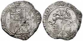 Fernando e Isabel (1474-1504). 4 reales. Sevilla. (Cal-564). (Lf-H5.6.51 var). Anv.: ...BET·DEI. Rev.: ...LEGIONIS. Ag. 13,65 g. Escudo entre S - IIII...