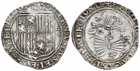 Fernando e Isabel (1474-1504). 4 reales. Sevilla. (Cal-564). (Lf-H5.6.55). Anv.: ...ELISABET· EIG. Rev.: ...CASTEELE· LEGIONIS. Ag. 13,71 g. Escudo en...