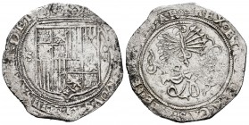 Fernando e Isabel (1474-1504). 4 reales. Sevilla. (Cal-564). (Lf-H5.6.55). Anv.: ...DEI. Rev.: ...LEGIONIS· AR. Ag. 13,63 g. Escudo entre S - IIII. En...