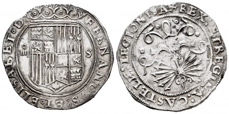 Fernando e Isabel (1474-1504). 4 reales. Sevilla. (Cal-565 var). (Lf-H5.6.64 var...