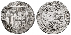 Fernando e Isabel (1474-1504). 4 reales. Sevilla. (Cal-565 var). (Lf-H5.6.64 var). Anv.: FERNANDVS: ET· ELISABET· D·. Rev.: + REX: ET REGINA: CASTELE:...