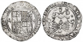Fernando e Isabel (1474-1504). 4 reales. Sevilla. (Cal-565 var). (Lf-H5.6.68 var). Anv.: FERNANDVS· ET: ELISABET: DE. Rev.: + REX ET: REGINA: CASTELLE...