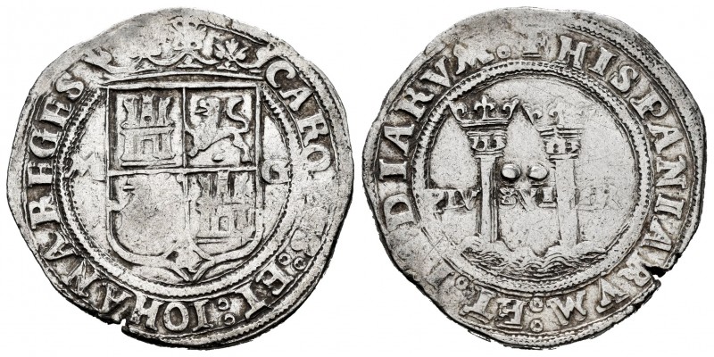 Juana y Carlos (1504-1555). 2 reales. México. (Cal-93). Anv.: CAROLVS : ET : IOH...