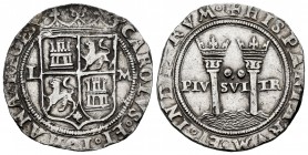 Juana y Carlos (1504-1555). 2 reales. México. (Cal-102). Anv.: CAROLVS · ET · IOHANA · REGES. Rev.: + HISPANIARVM · ET · INDIARVM ·. Ag. 6,86 g. Escud...