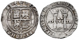 Juana y Carlos (1504-1555). 2 reales. México. (Cal-102). Anv.: CAROLVS · ET · IOHAN(A · REGE)S. Rev.: + HISPANIAR(VM · E)T · INDIARVM ·. Ag. 6,77 g. E...