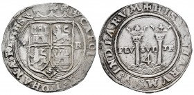 Juana y Carlos (1504-1555). 4 reales. México. (Cal-133). Anv.: CAROL(VS ·) ET · IOHANES · REGES. Rev.: + HISPANIARVM : ET : INDIARVM. Ag. 13,72 g. Esc...
