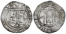 Juana y Carlos (1504-1555). 4 reales. México. (Cal-135). Anv.: CAROLVS : ET : IOHANA : R(EG)ES. Rev.: + HISPANIA(RV)M : ET : INDIARVM :. Ag. 13,64 g. ...