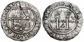 Juana y Carlos (1504-1555). 4 reales. México. (Cal-135). Anv.: CAROLVS : ET : IOHANA : REGS. Rev.: + HISPANIARVM : ET : INDIARVM. Ag. 13,67 g. Escudo ...