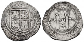 Juana y Carlos (1504-1555). 4 reales. México. (Cal-136). Anv.: CAROLVS : ET : IOHANA( : REGE)S. Rev.: + HISPANIARV(M) : ET : INDI(ARVM). Ag. 13,77 g. ...