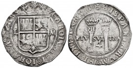 Juana y Carlos (1504-1555). 4 reales. México. (Cal-136). Anv.: CAROLVS : ET : IOHANA : REGS. Rev.: + HISPANIARVM : ET : INDIARVM ·. Ag. 13,70 g. Escud...