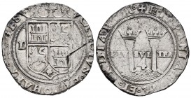 Juana y Carlos (1504-1555). 4 reales. México. (Cal-136). Anv.: CAROLVS · ET · IOHANES · REGES. Rev.: + HISPANIAR(V)M · ET · INDIAR(V)M ·. Ag. 13,69 g....