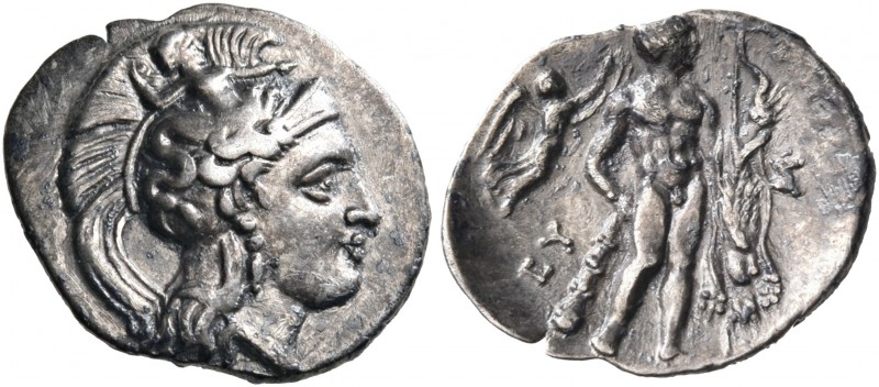 LUCANIA. Herakleia. Circa 340-330 BC. Diobol (Silver, 13 mm, 1.12 g, 6 h). Head ...