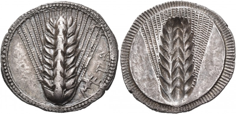 LUCANIA. Metapontum. Circa 540-510 BC. Stater (Silver, 28 mm, 8.16 g, 12 h). ΜΕΤ...