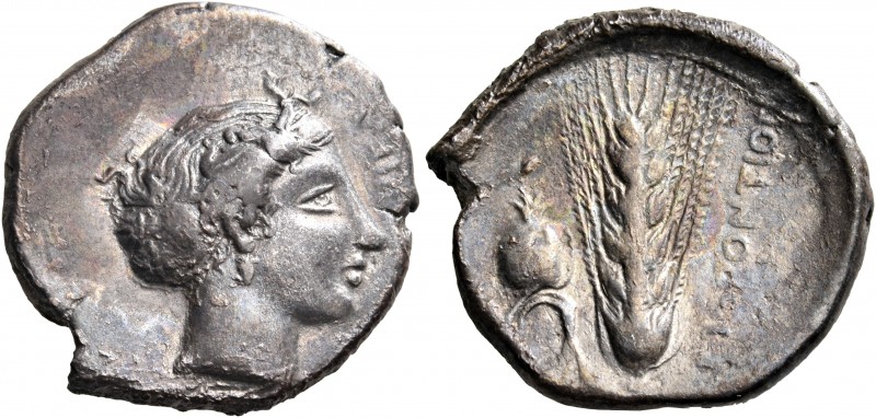 LUCANIA. Metapontum. Circa 400-340 BC. Nomos (Silver, 23 mm, 7.66 g, 7 h), c. 35...