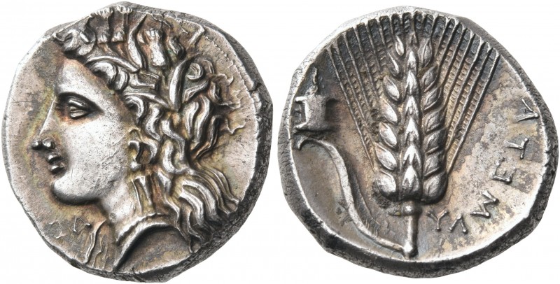 LUCANIA. Metapontum. Circa 330-290 BC. Nomos (Silver, 20 mm, 7.92 g, 2 h), struc...