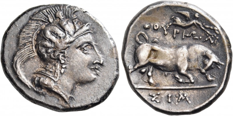 LUCANIA. Thourioi. Circa 350-300 BC. Stater (Silver, 23 mm, 7.77 g, 9 h), struck...