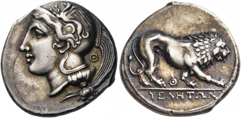 LUCANIA. Velia. Circa 334-300 BC. Didrachm or nomos (Silver, 22 mm, 7.51 g, 8 h)...