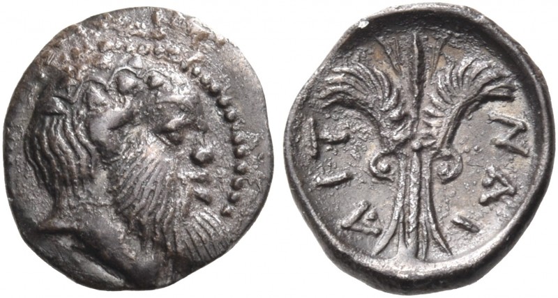 SICILY. Aitna. Circa 460-450 BC. Litra (Silver, 11 mm, 0.63 g, 11 h). Bald and b...