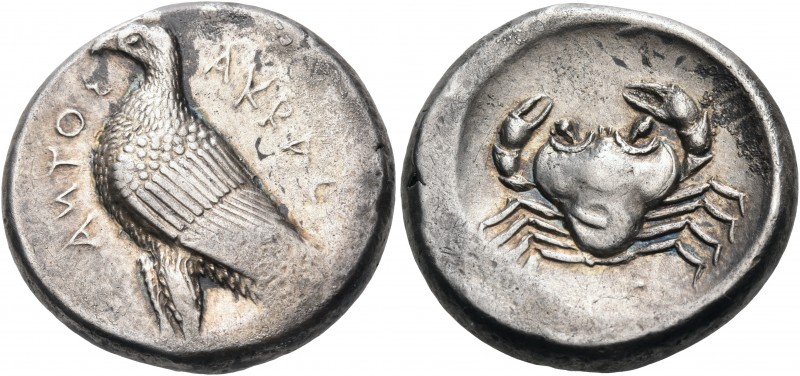 SICILY. Akragas. Circa 465/4-446 BC. Tetradrachm (Silver, 25 mm, 17.42 g, 1 h). ...
