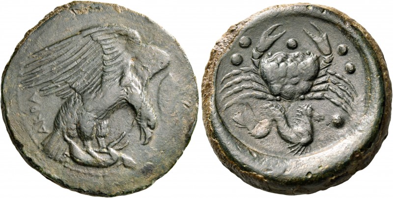 SICILY. Akragas. Circa 415-406 BC. Hemilitron (Bronze, 30 mm, 20.77 g, 3 h). AKP...